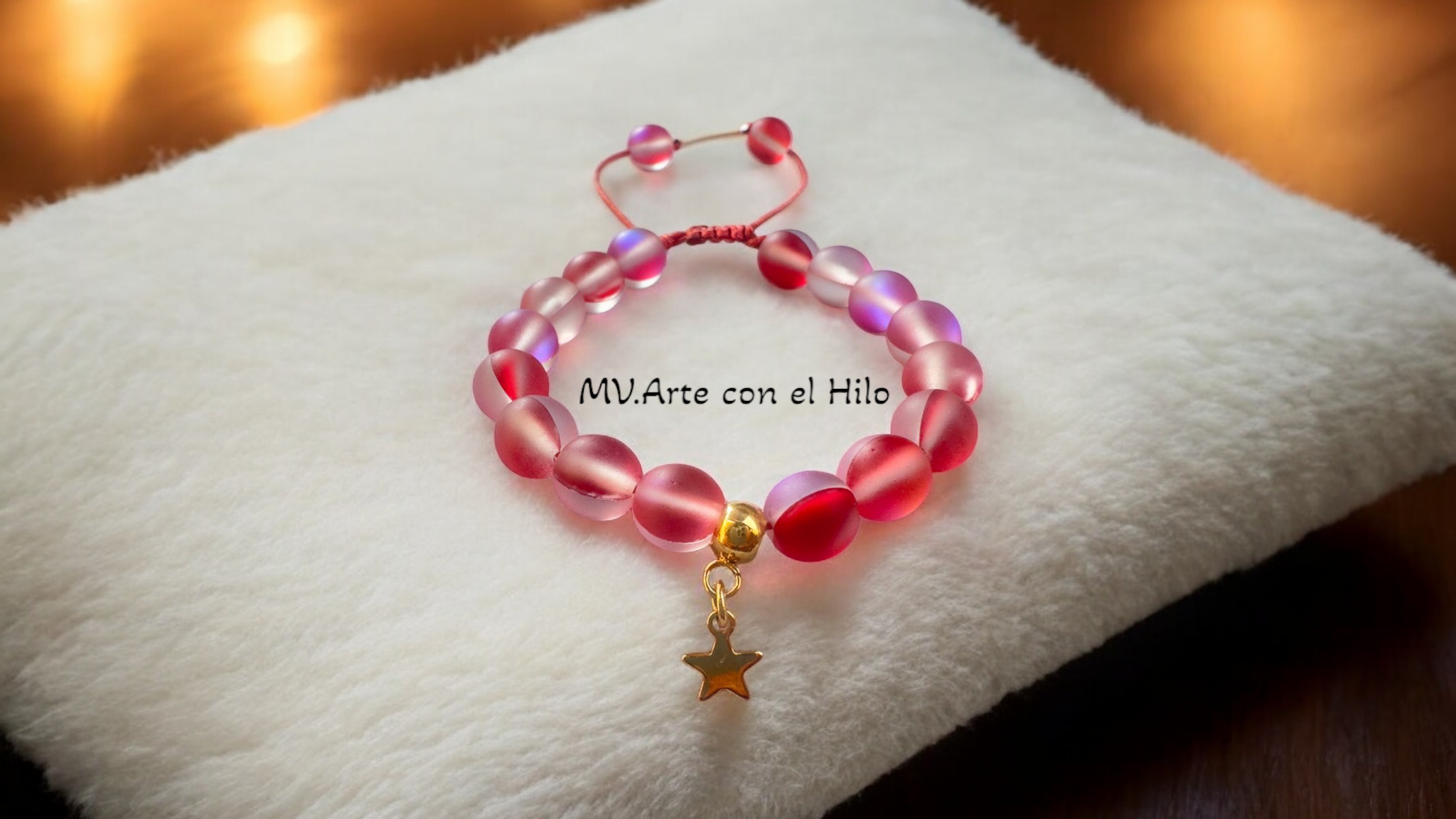 pulsera de perlas de sirena color red